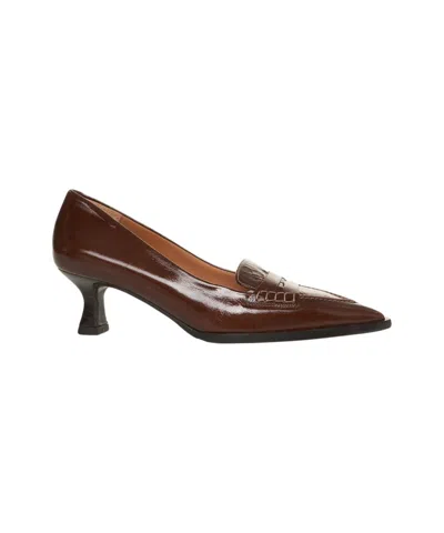 Billi Bi Brown Suede Pumps With Pointed Toe In Burgundy