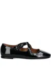 Billi Bi Buckle-fastening Patent-leather Ballet Flats In Black