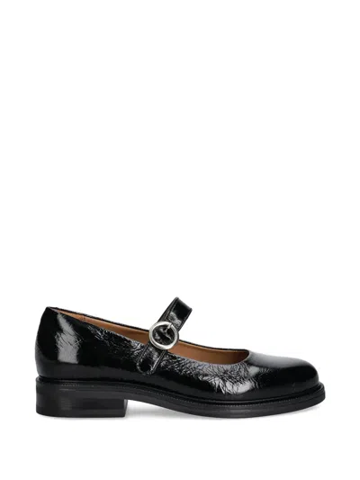 Billi Bi Buckle-strap Ballet Flats In Black