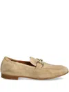 Billi Bi Chain-link Suede Loafers In Neutral