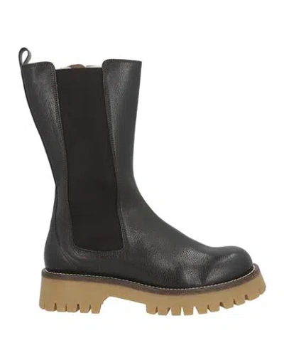 Billi Bi Copenhagen Woman Ankle Boots Dark Brown Size 8 Leather In Black