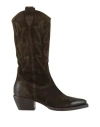 Billi Bi Copenhagen Woman Boot Military Green Size 6 Leather In Brown