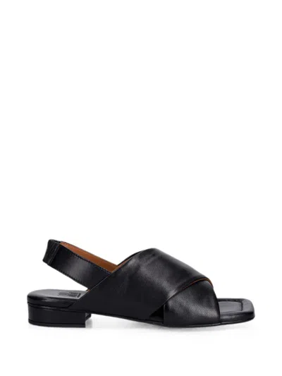 Billi Bi Cross-strap Slingback Sandals In Black