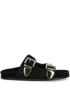 Billi Bi Double Buckle Slides In Black
