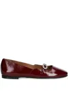 Billi Bi Jewel-embellished Square-toe Flats In Red
