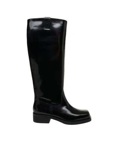 Billi Bi Knee-high Boots In Patent Leather In Black