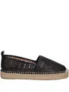 Billi Bi Perforated-leather Espadrilles In Black