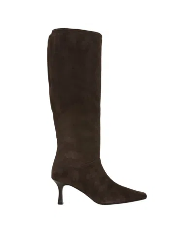 Billi Bi Pointed Toe Suede Ankle Boots With Stiletto Heel In Black