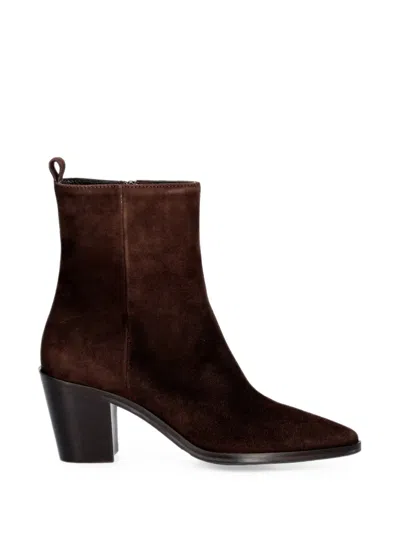 Billi Bi Pointed-toe Ankle Boots In Brown