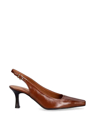 Billi Bi Slingback Square-toe Pumps In Brown
