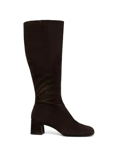 Billi Bi Square Heel Boots In Brown