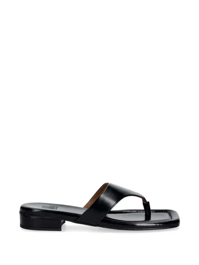 Billi Bi Square-toe Sandals In Black