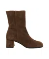 Billi Bi Suede Ankle Boots With Block Heel In Brown