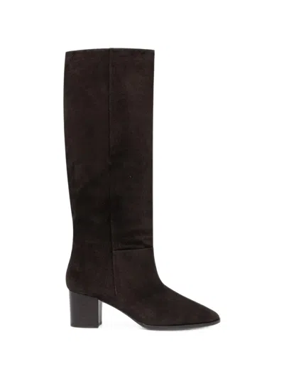 Billi Bi Suede Block-heel Knee-high Boots In Brown