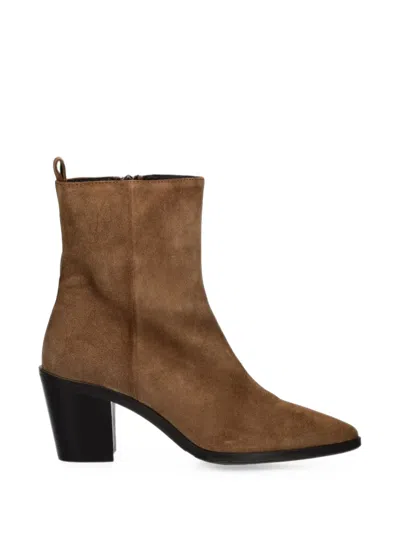 Billi Bi Suede Pointed-toe Ankle Boots In Multi