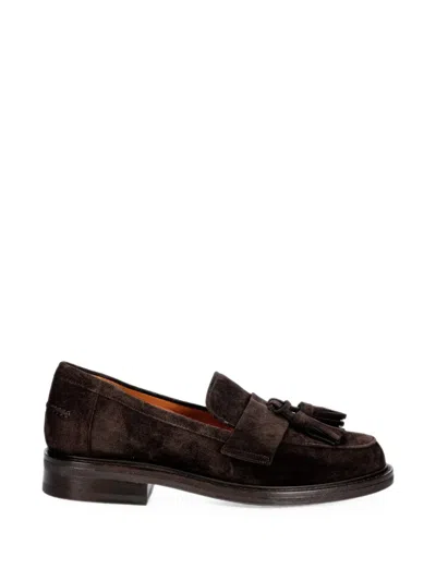 Billi Bi Tassel-detail Suede Loafers In Brown