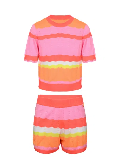 Billie Blush Girls Multi/print Knit Top &amp; Short Set