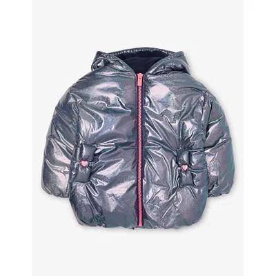 Billie Blush Kids' Hooded Puffer Jacket 3-12 Years Navy In Gray