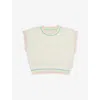 Shop Billie Blush Pointelle Heart-motif Cotton-blend Knit Top 2-12 In Ivory