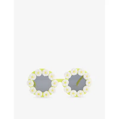 Billie Blush Kids' Ochre Floral-trim Sunglasses In Multi