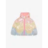 Billie Blush Peach Iridescent Hooded Shell Puffer Jacket 2- In Neutral