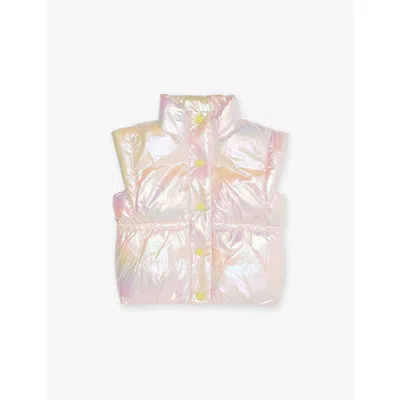 Billie Blush Kids' Peach Iridescent Padded Shell Vest 2-12 In Neutral