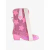 Billie Blush Pink Metallic Boot Coated Cross-body Bag In Pink