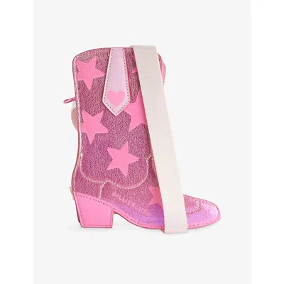 Billie Blush Kids' Pink Metallic Boot Coated Cross-body Bag