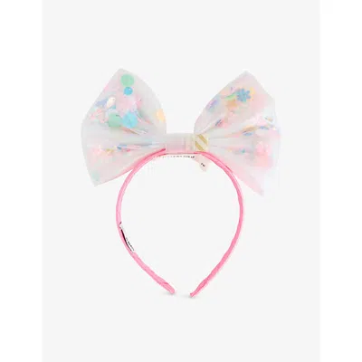 Billie Blush Kids' Pink Sequin Bow Cotton Headband