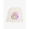 Billie Blush Ivory Printed Long-sleeves Cotton-jersey T-shirt 2-10 In White