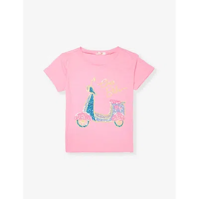 Billie Blush Kids' Sequin-embellished Short-sleeve Woven T-shirt 2-12 Years Pink