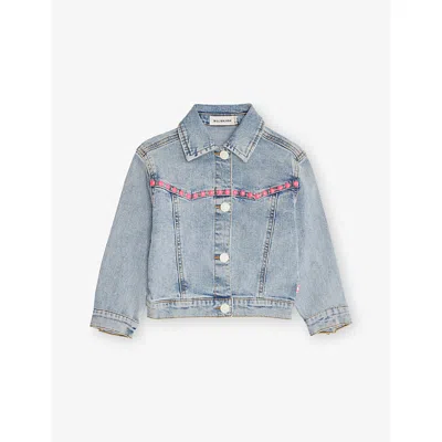 Billie Blush Kids' Stone Sequin Regular-fit Stretch-denim Jacket 3-12 In Blue