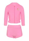 Billie Blush Zip Up Terry Cloth Cardigan And Short