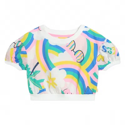 Billieblush Kids' Allover Rainbow Cotton Blouse In Multi