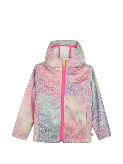 Billieblush Kids' Animal Print Hooded Coat In Pink