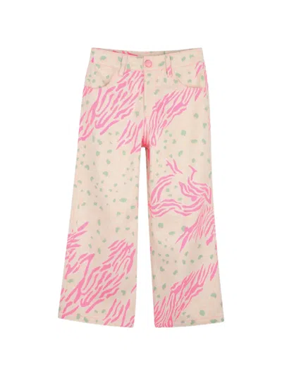 Billieblush Kids' Animal-print Cotton Trousers In Multi