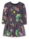 Billieblush Girls Blue Tulle Glitter Motif Dress In Purple