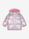 Billieblush Baby Girls Shiny Hooded Puffer Jacket In Purple