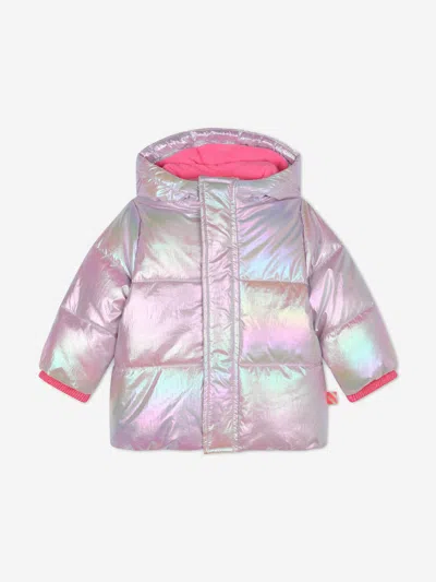 Billieblush Kids'  Baby Girls Shiny Hooded Puffer Jacket In Purple