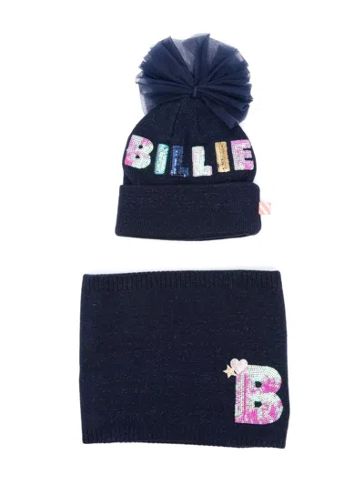 Billieblush Kids' Beanie Hat And Sood Set In Blue