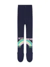 Billieblush Blue Tights For Girl With Logo And Rainbow In Blue