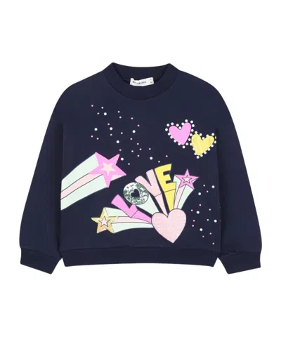 Billieblush Kids' Bilblsh Graphic Swt In Blue