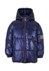 Billieblush Blue Down Jacket For Boy With Logo In Blue
