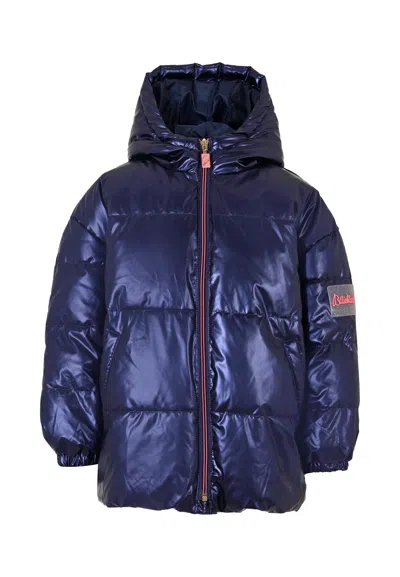 Billieblush Kids' Blue Down Jacket For Boy With Logo
