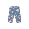 Billieblush Blue Jeans For Baby Girl With Rainbow In Denim