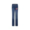 Billieblush Blue Jeans For Girl With Embroidery In Denim