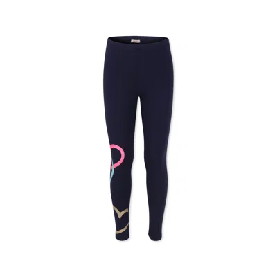 Billieblush Kids' Blue Leggings For Girl With Hearts