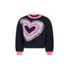 Billieblush Blue Sweater For Girl With Hearts In Blue