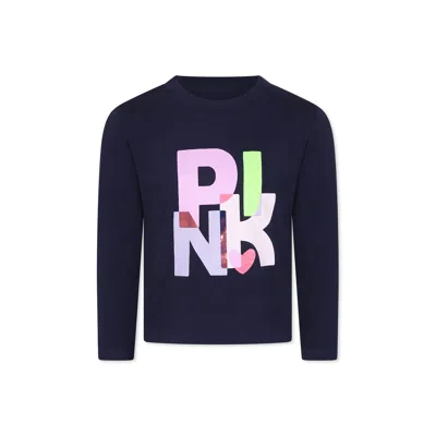 Billieblush Kids' Blue T-shirt For Girl With Writing