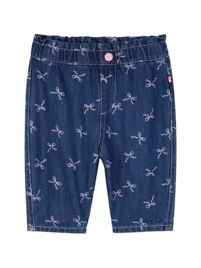 Billieblush Babies' Bow-print Jeans In Blue